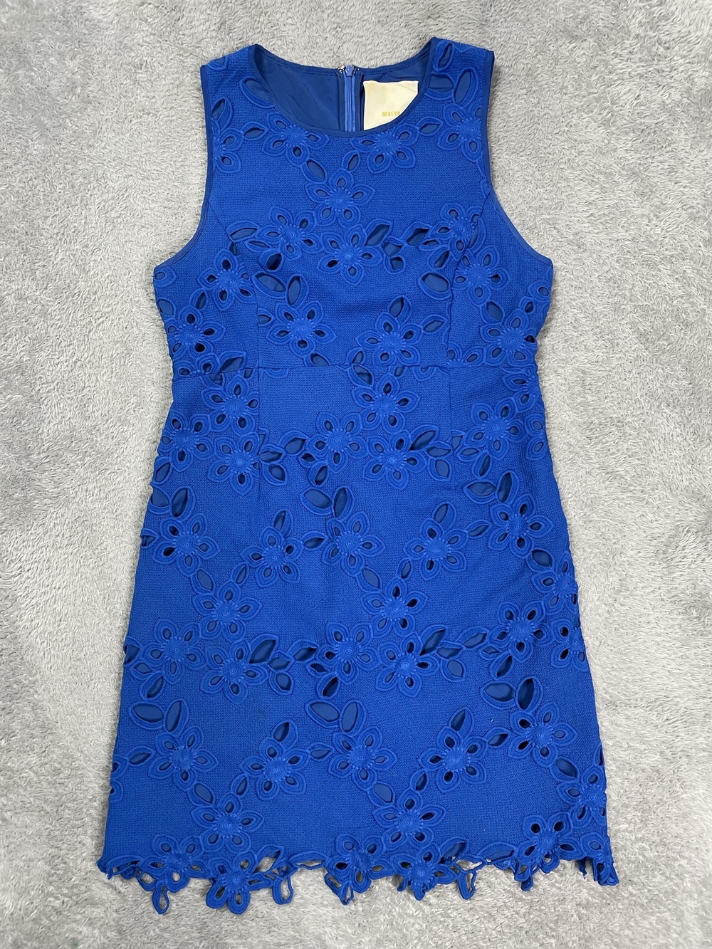 Maeve Sheath Dress Womens L Blue Floral Lace Crochet Sleeveless Short Cocktail